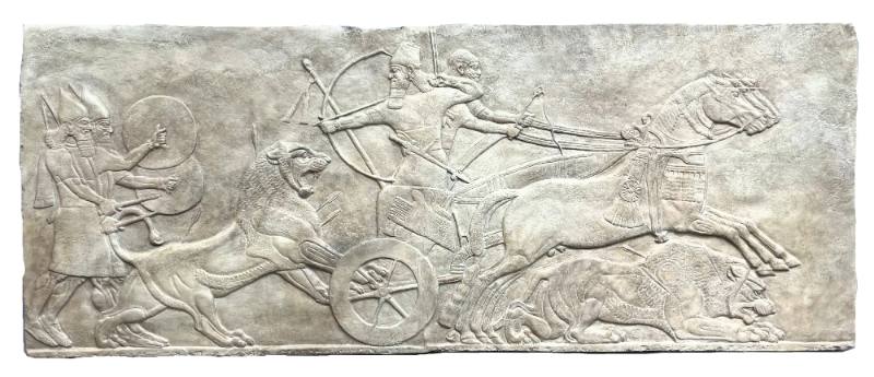 Hunting Lions from a Chariot